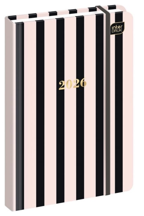Kalendarz książkowy A6 192 Metallic stripes INTERDRUK