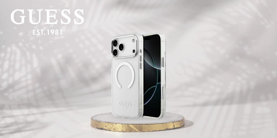 Etui Guess Metal Outline MagSafe doiPhone 17 Pro Max srebrny