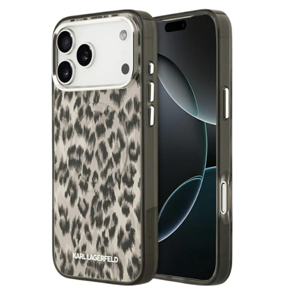 Etui Karl Lagerfeld IML Leopard Pattern  MagSafe do iPhone 17 Pro Max brązowy