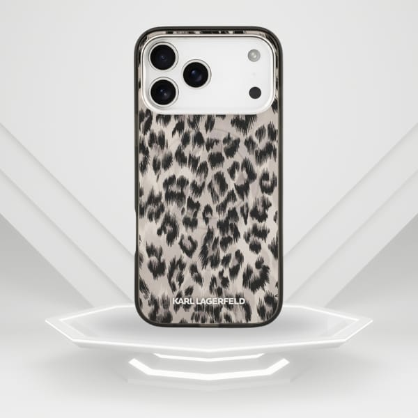 Etui Karl Lagerfeld IML Leopard Pattern  MagSafe do iPhone 17 Pro Max brązowy