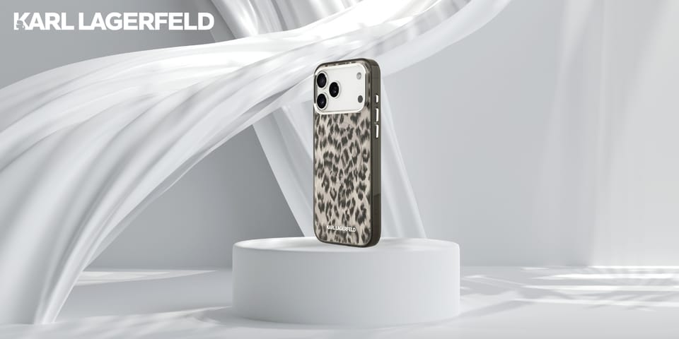 Etui Karl Lagerfeld IML Leopard Pattern  MagSafe do iPhone 17 Pro Max brązowy