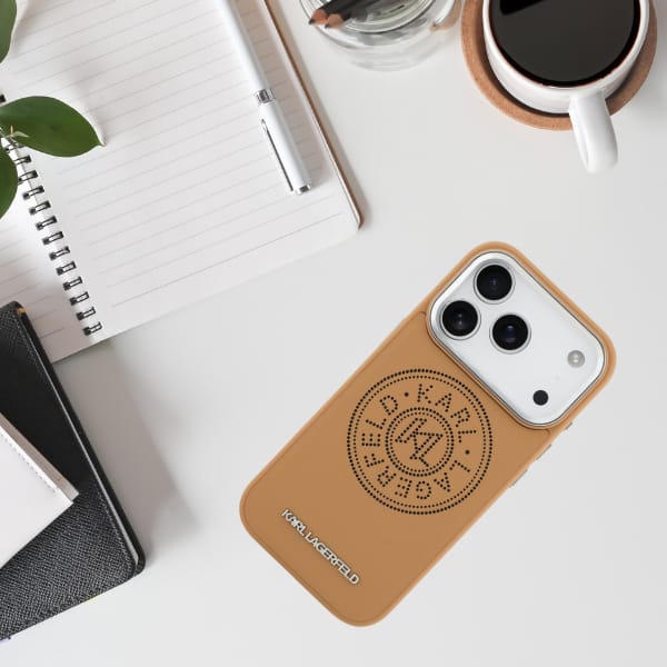 Etui Karl Lagerfeld Point & Metal Logo   MagSafe do iPhone 17 Pro brązowy