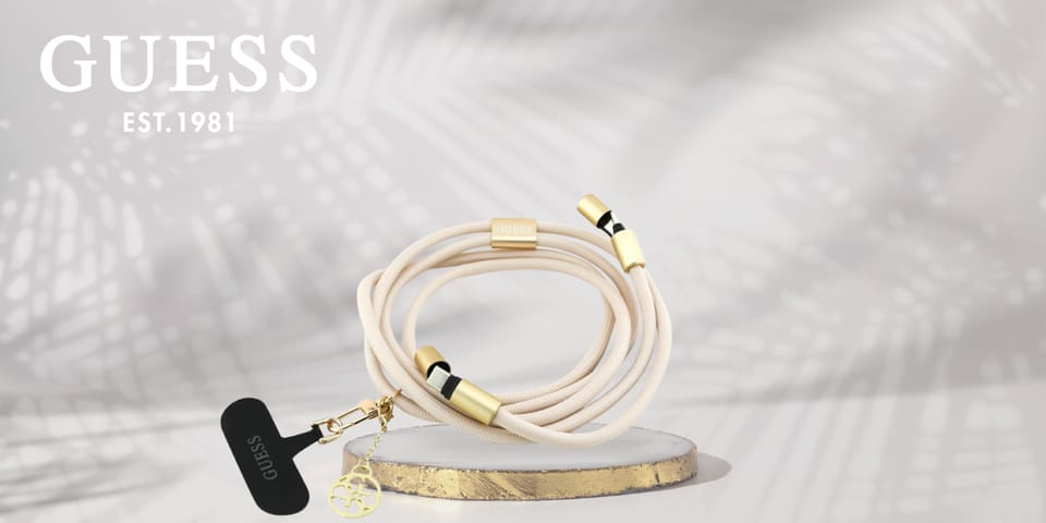 Kabel Guess CBDY 4G Charm USB-C/USB-C    150cm beżowy