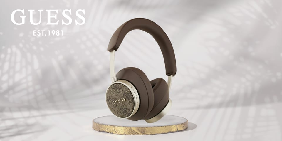 Słuchawki nauszne Guess Bluetooth 4G     Classic Logo brązowy