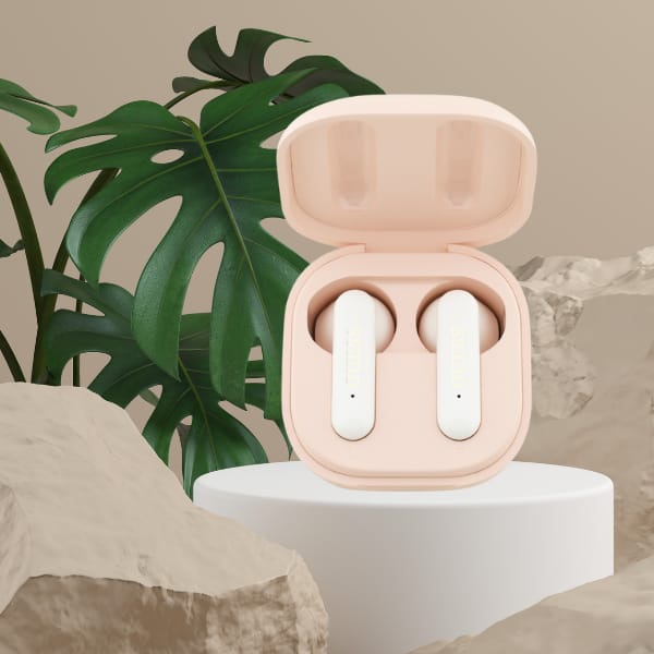 Słuchawki TWS Guess 4G Metal Logo różowy