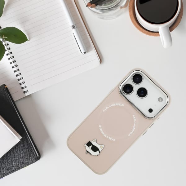 Etui Karl Lagerfeld Choupette Pin        MagSafe do iPhone 17 Pro Max różowy