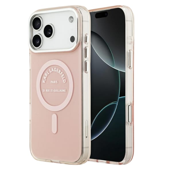 Etui Karl Lagerfeld IML Karl RSG Logo    MagSafe do iPhone 17 Pro Max różowy