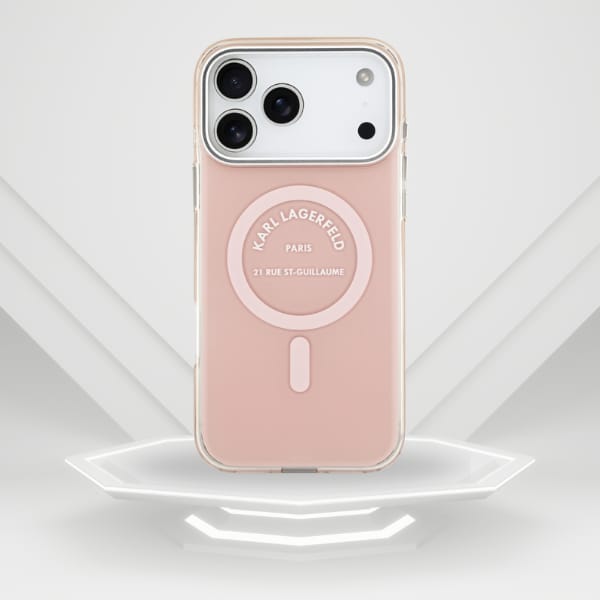 Etui Karl Lagerfeld IML Karl RSG Logo    MagSafe do iPhone 17 Pro Max różowy