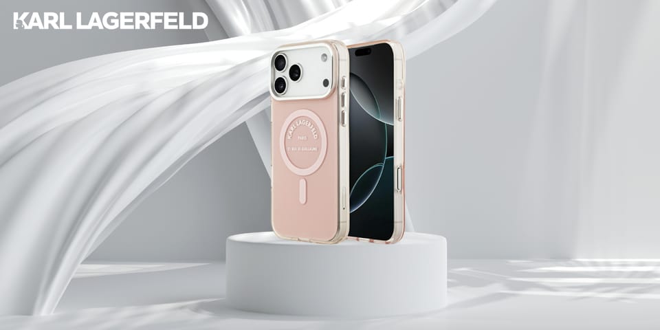 Etui Karl Lagerfeld IML Karl RSG Logo    MagSafe do iPhone 17 Pro Max różowy