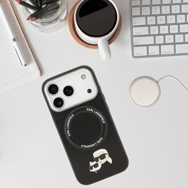 Etui Karl Lagerfeld Karl & Choupette     Pins MagSafe do iPhone 17 Pro Max czarny