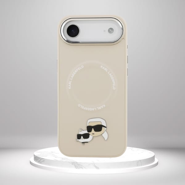 Etui Karl Lagerfeld Karl & Choupette     Pins MagSafe do iPhone Air beżowy
