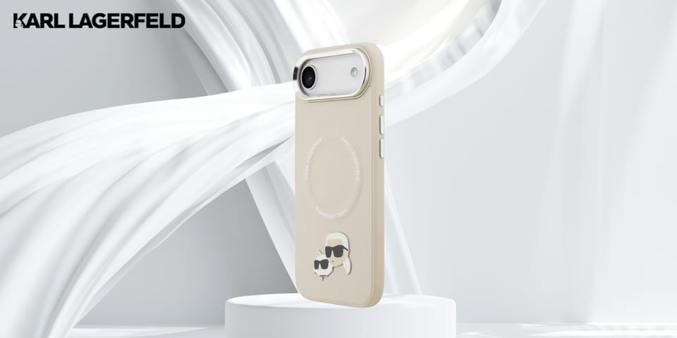 Etui Karl Lagerfeld Karl & Choupette     Pins MagSafe do iPhone Air beżowy