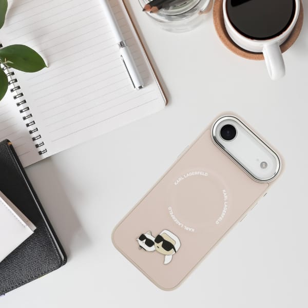 Etui Karl Lagerfeld Karl & Choupette     Pins MagSafe do iPhone Air różowy