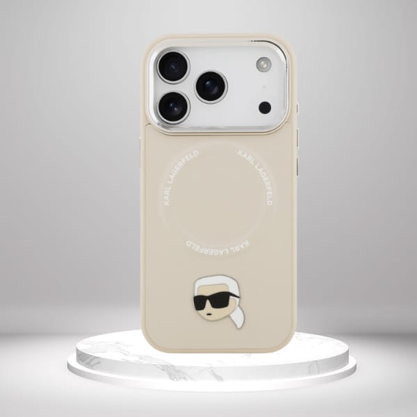Etui Karl Lagerfeld Karl Pin MagSafe do  iPhone 17 Pro Max beżowy