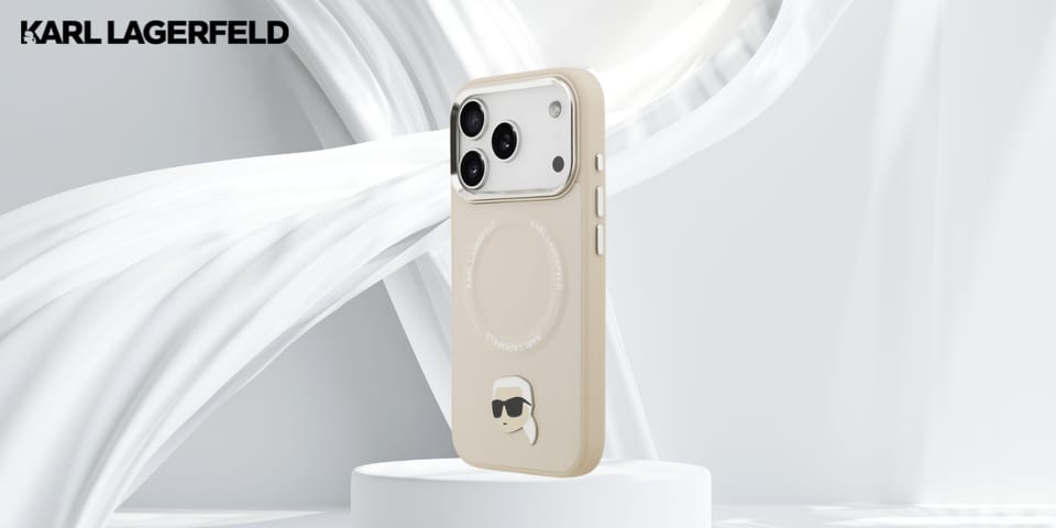 Etui Karl Lagerfeld Karl Pin MagSafe do  iPhone 17 Pro Max beżowy