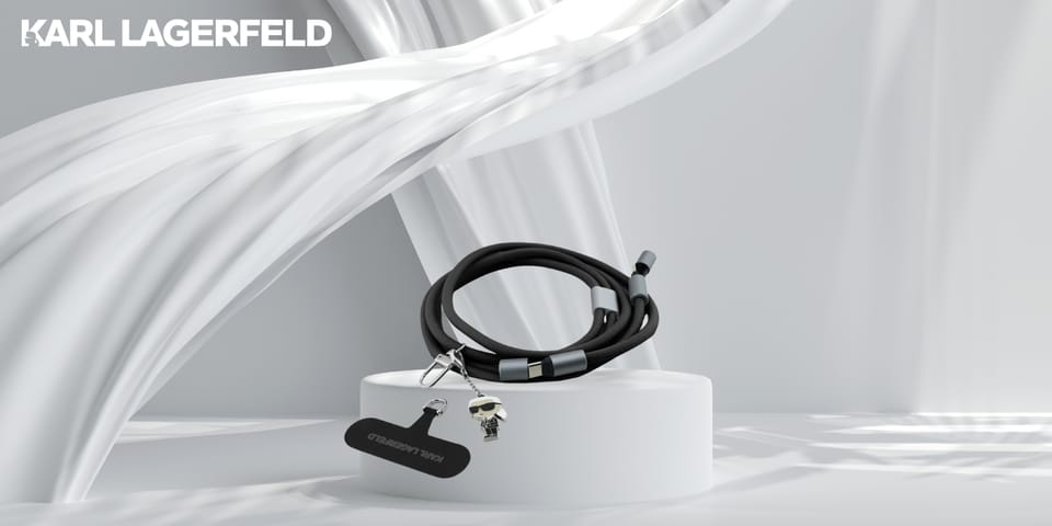 Uniwersalna smycz kabel Karl Lagerfeld   CBDY Ikonik Charm USB-C/USB-C czarny