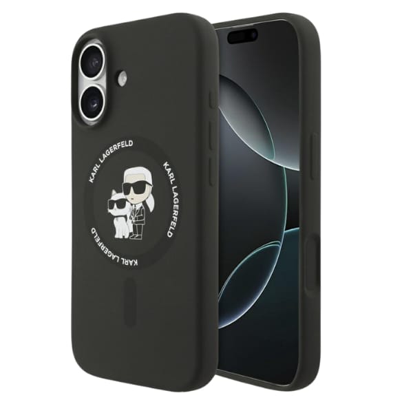 Etui Karl Lagerfeld Silicone             Karl&Choupette Ring MagSafe do iPhone 17 czarny