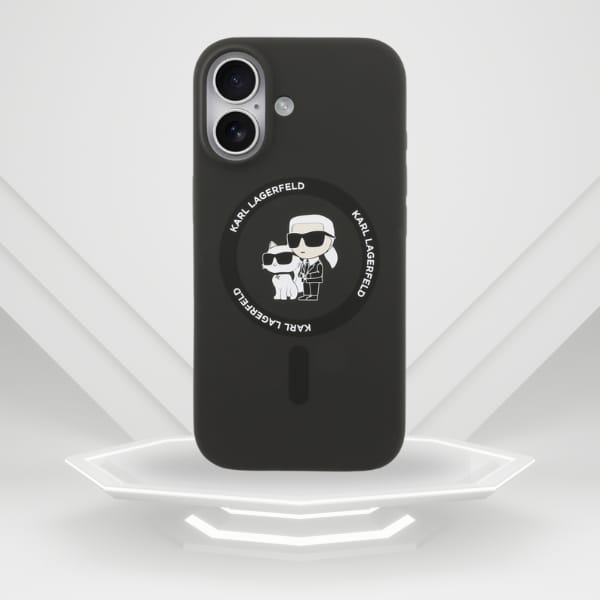 Etui Karl Lagerfeld Silicone             Karl&Choupette Ring MagSafe do iPhone 17 czarny