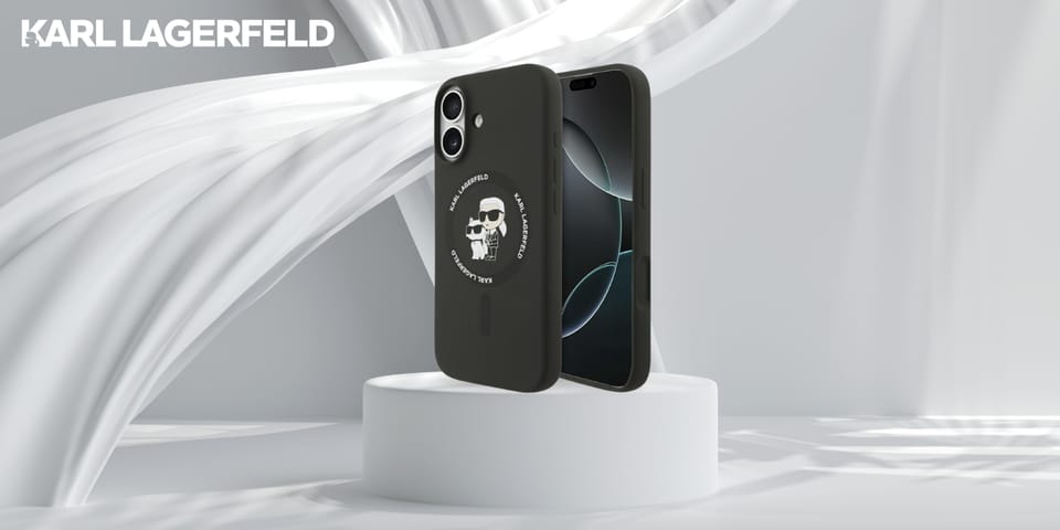 Etui Karl Lagerfeld Silicone             Karl&Choupette Ring MagSafe do iPhone 17 czarny