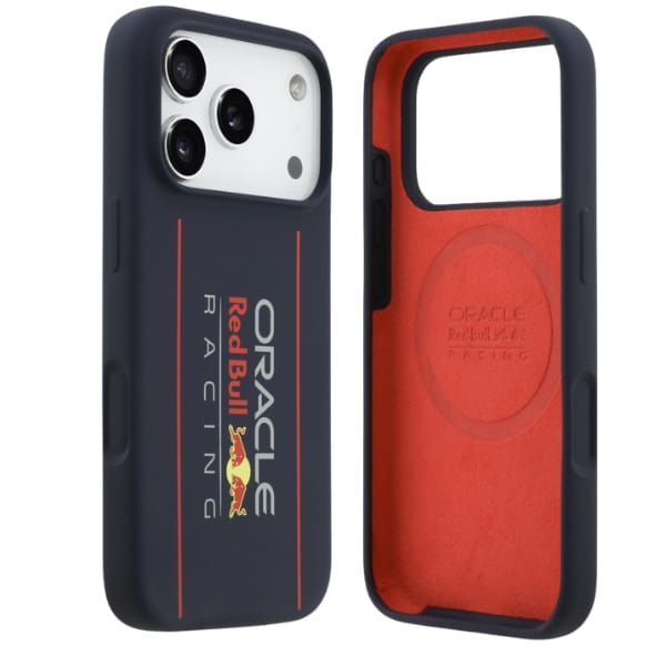 Etui Red Bull Silicone Oversize Vertical Logo MagSafe do iPhone 17 Pro granatowy