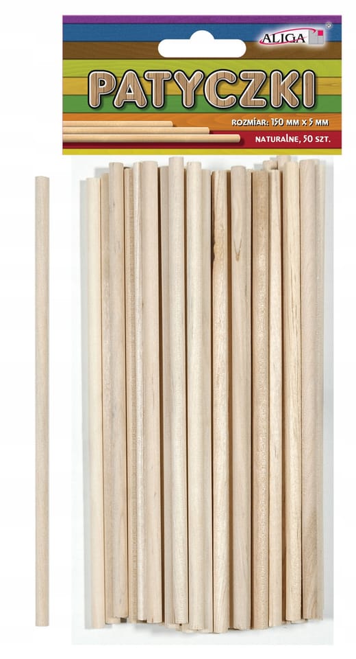 Patyczki PK-0104 bezbarwne (50szt.)150x5mm ALIGA