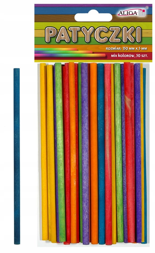 Patyczki PK-0111 mix kol.(50szt.)150x5mm ALIGA