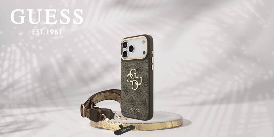 Etui Guess 4G Big 4G Classic Logo BigStrap Metal Buttons do iPhone 17 Pro Max brązowy