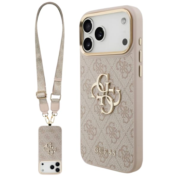 Etui Guess 4G Big 4G Classic Logo Big Strap Metal Buttons do iPhone 17 Pro Max różowy
