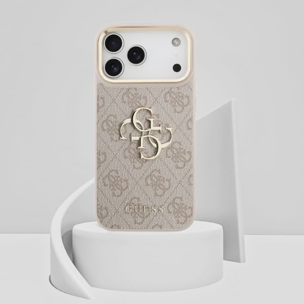 Etui Guess 4G Big 4G Classic Logo Big Strap Metal Buttons do iPhone 17 Pro Max różowy