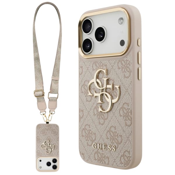 Etui Guess 4G Big 4G Classic Logo Big Strap Metal Buttons do iPhone 17 Pro różowy