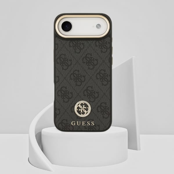 Etui Guess 4G Strass Logo & Big Strap    Metal Buttons MagSafe do iPhone Air czarny