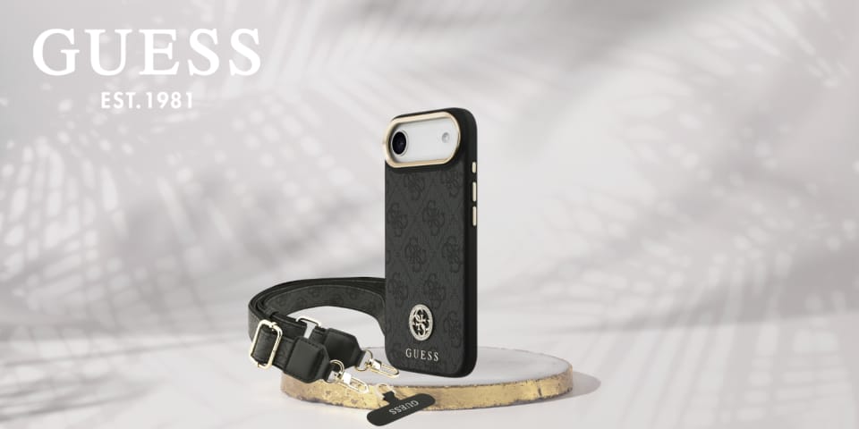 Etui Guess 4G Strass Logo & Big Strap    Metal Buttons MagSafe do iPhone Air czarny