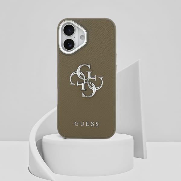 Etui Guess Grained Big 4G Classic Logo   do iPhone 17 brązowy