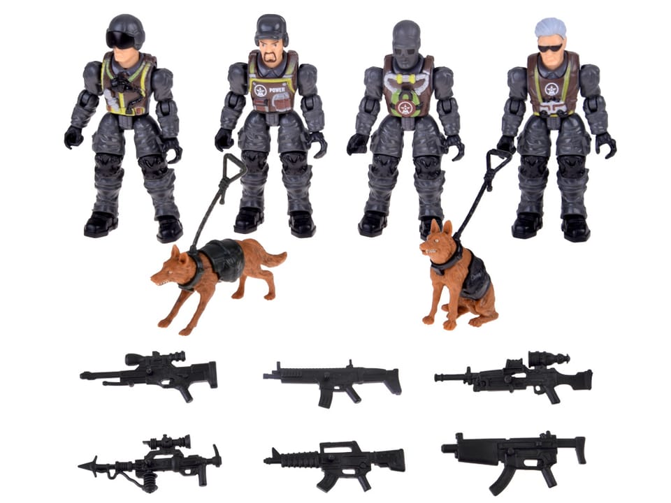 Duży zestaw figurek żołnierze karabiny 12 elementów żołnierzyki ZA5887