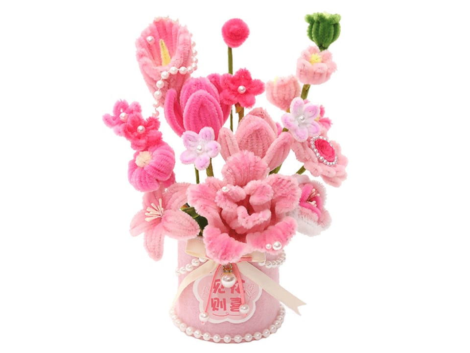 Zestaw kreatywny DIY Stwórz materiałowe KWIATY w wazonie Flowerbox ZA5866