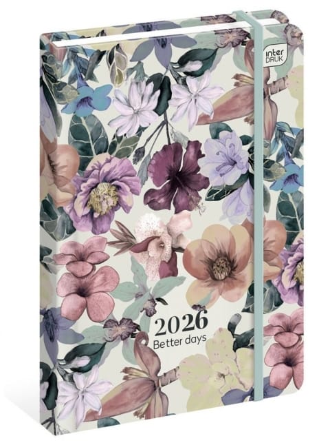 Kalendarz książkowy B6 192 Mat+UV Flowers INTERDRUK