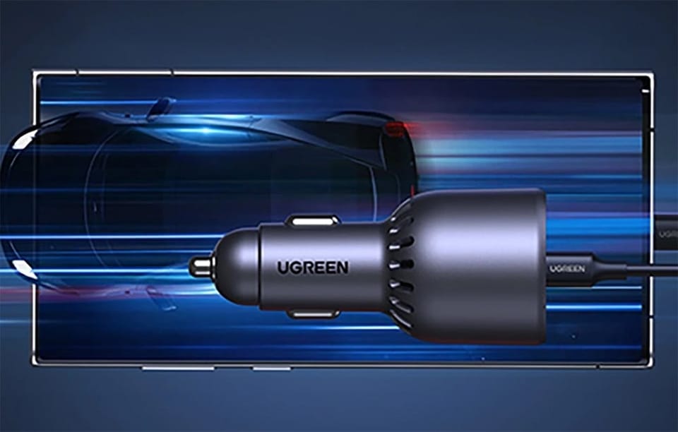 Ładowarka samochodowa UGREEN EC705, USB + 2x USB-C, 130W + kabel 1m 5A