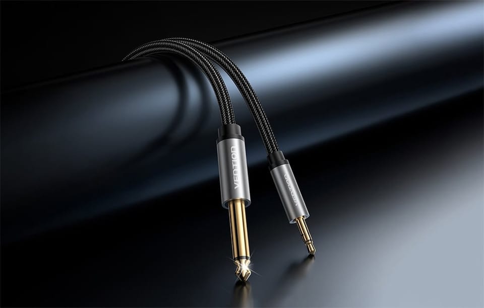 Kabel audio mini jack 3.5mm męski do jack 6.35mm męski Vention BCYHL 10m