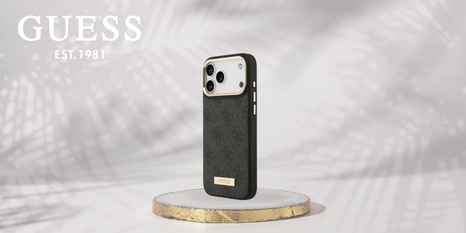 Etui Guess 4G Logo Plate MagSafe do iPhone 17 Pro Max czarny