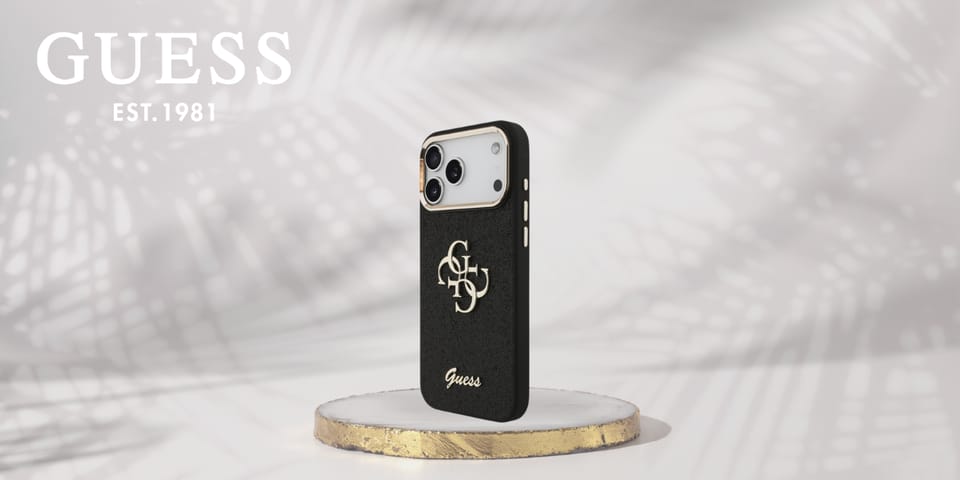 Etui Guess Fixed Glitter Big 4G Metal    Frame do iPhone 17 Pro Max czarny