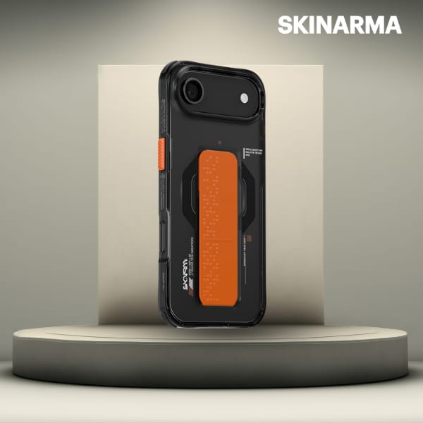 Etui Skinarma Haxa do iPhone Air         Magnetic Charging + Grip Stand grafitowy
