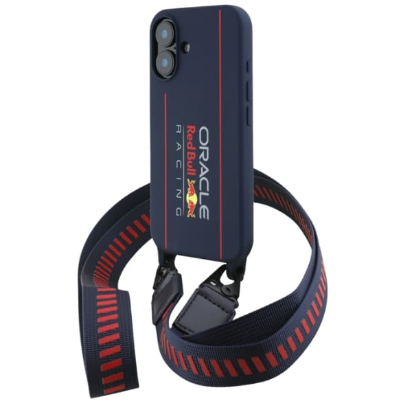 Red Bull RBHMP16S24SISOLRV iPhone 16     6.1" hardcase Silicone Strap and Vertical Logo MagSafe granatowy