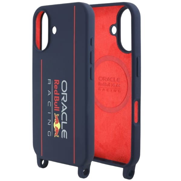 Red Bull RBHMP16S24SISOLRV iPhone 16     6.1" hardcase Silicone Strap and Vertical Logo MagSafe granatowy