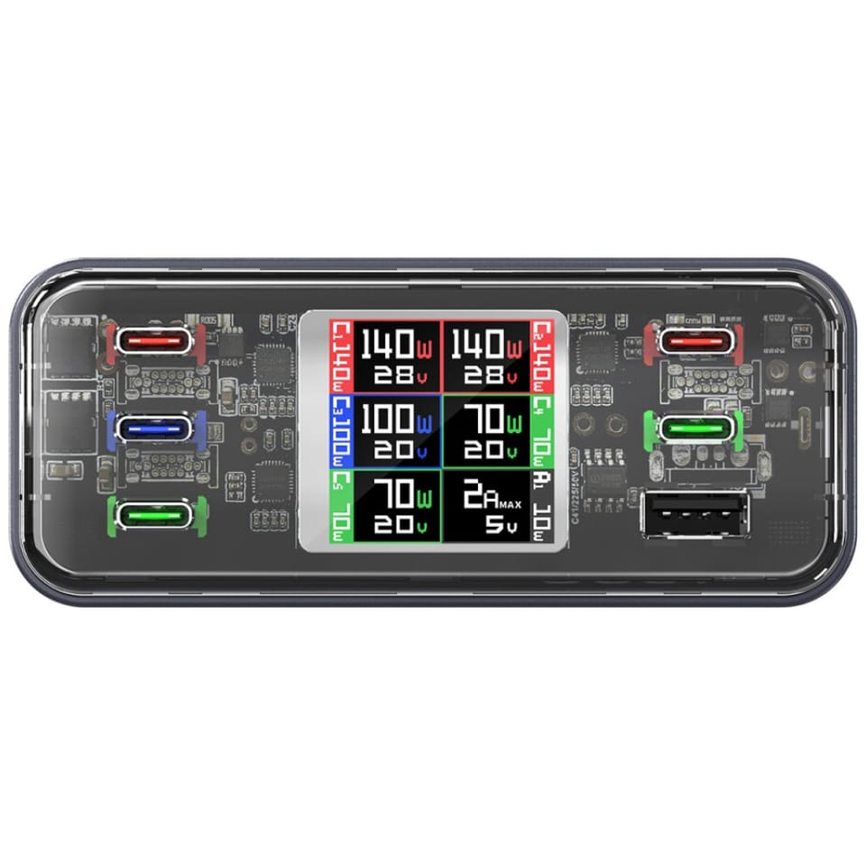 Stacja ładująca 4smarts Desk Charger     Lucid GaN DIY 360W 5xUSB-C 1xUSB-A szary