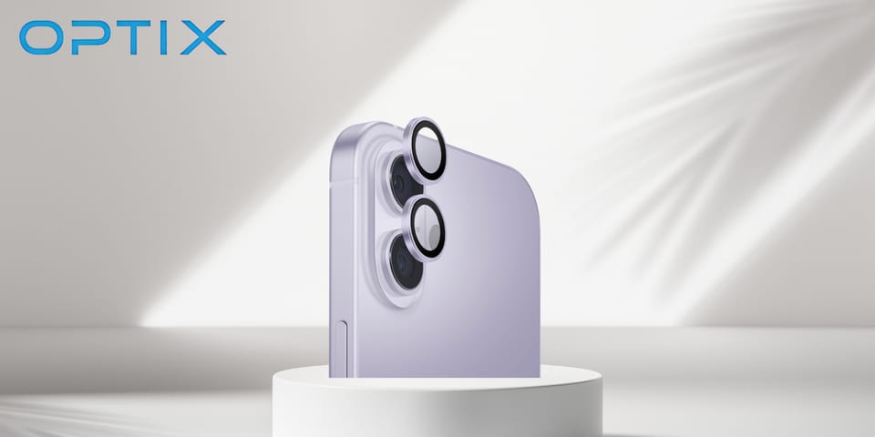 Szkło na obiektyw aparatu UNIQ Optix     Aluminium Camera Lens Protector do iPhone 17 z aplikatorem lawendowy