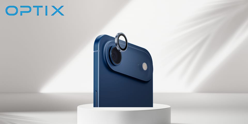 Szkło na obiektyw aparatu UNIQ Optix     Aluminium Camera Lens Protector do iPhone Air z aplikatorem niebieski