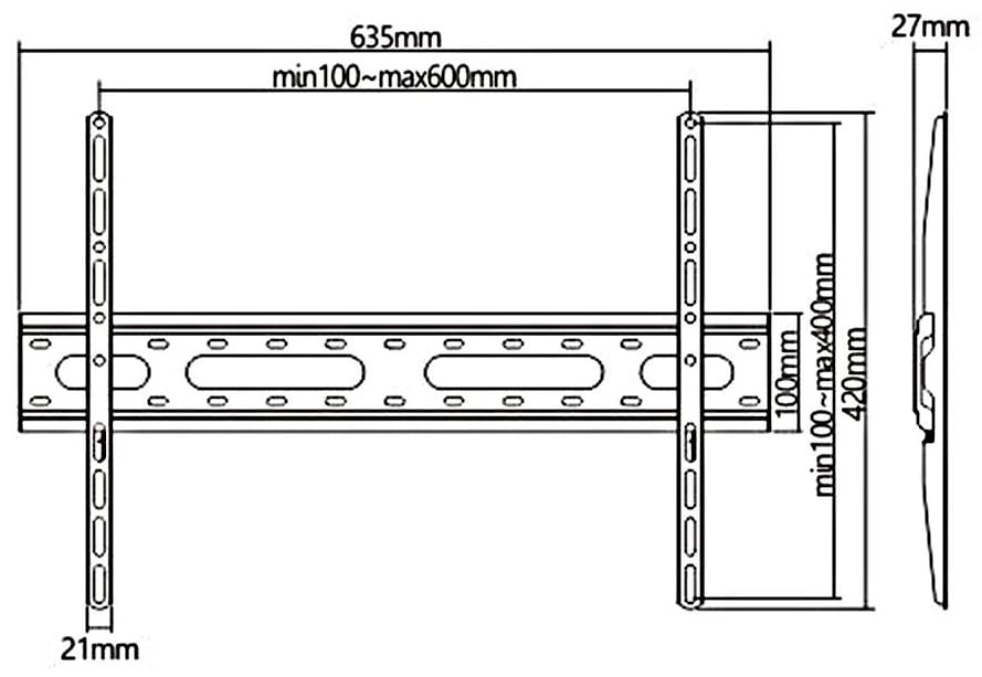 Uchwyt do TV max vesa 600x400, 37-70", 45kg, czarny, MC-939