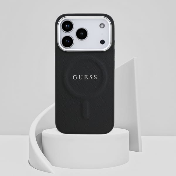 Etui Guess Classic Logo MagSafe do       iPhone 17 Pro czarny