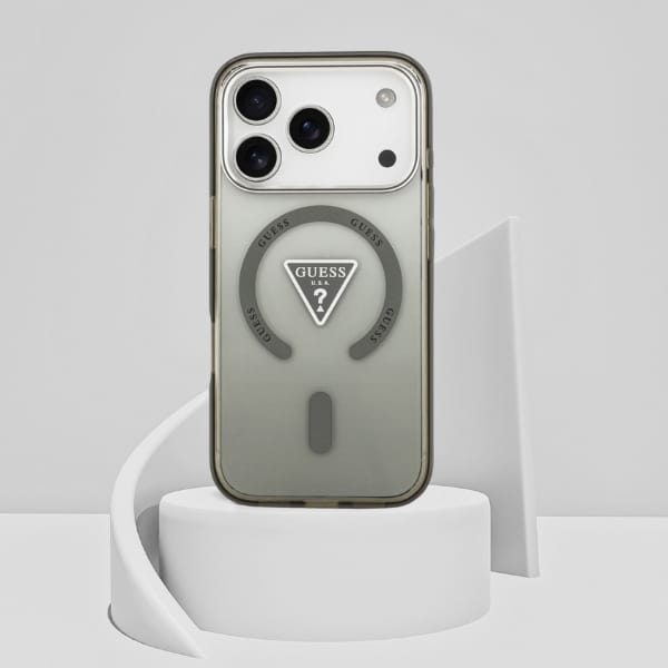 Etui Guess IML Gradient Triangle Logo MagSafe do iPhone 17 Pro Max khaki