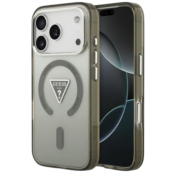 Etui Guess IML Gradient Triangle Logo MagSafe do iPhone 17 Pro Max khaki